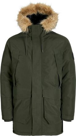 Jack & Jones Plus Size Parka JJCAMP FAUX FUR PARKA PLS, Herren, Gr. 4XL, rosin, Web, Obermaterial: 100% Polyester, JACK & JONES PLUSSIZE, unifarben, regular fit normal, Jack