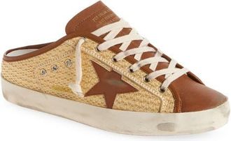Golden Goose Super-Star Sabot Mule Sneaker in Beige/Cognac at Nordstrom, Size 10Us