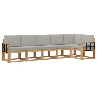vidaXL Conjunto De Sof&aacute;s De Exterior 6 Pcs Blanco Y Gris Claro Vidaxl