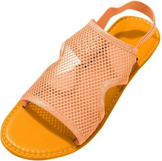 Generic Mesh Shoes Women Casual Breathable Comfort Flat Sandals Large Size Stylish Elastic Strap Walking Summer Shoes Indoor Outdoor