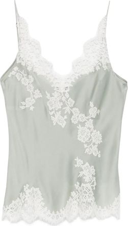 Carine Gilson Jurk met V-hals en kanten detail - Blauw