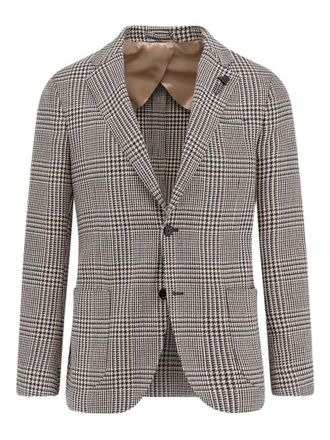 Lardini Beige Checked Blazer