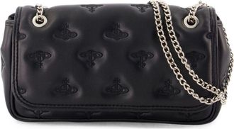 Vivienne Westwood Shoulder Bag with Embossed Logos and Silver-tone Chain