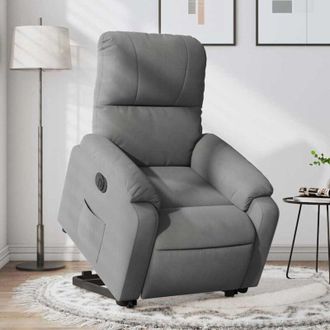 vidaXL Vidaxl - Sill&oacute;n El&eacute;ctrico Reclinable Elevable Tela Microfibra Gris