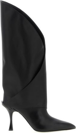 Balmain Black Twist Leather Boots