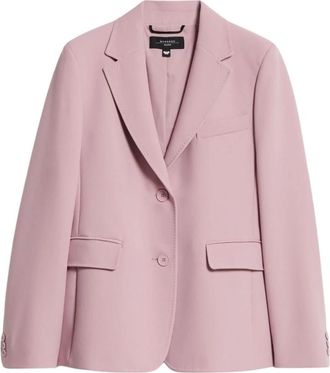 Max Mara Roze blazer van stretch viscose stof - Dames - Blazers - Roze - 4XS - Leer - Jassen