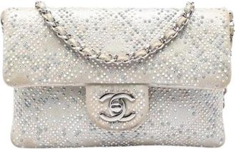 Chanel Pre-owned Quilted Suede Crossbody Bag - Dames - Vintage Schoudertas - Beige - ONE Size - Leer - Vintage