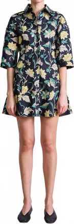 Apiece Apart Luz Mini Dress In Essa Floral Citron