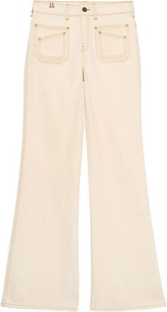 Ines De La Fressange Rick Flare Jeans - Dames - Flared Jeans - Beige - W31 - Katoen - Jeans