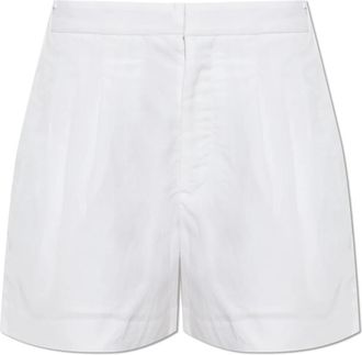 Rag & Bone Pleated Shorts - Dames - Korte Broeken - Wit - L - Leer - Korte Broeken