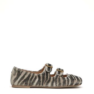 AGL Ballerinas, female, Multicolor, Size: 9 1/2 US Ballerina Ballet Zebrata Doppio Cinturino