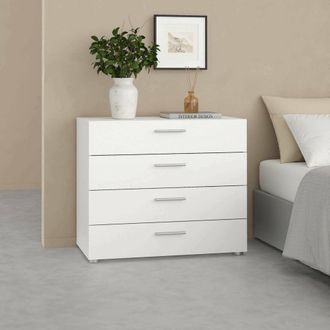 Dmora C&oacute;moda Dmora De Cuatro Cajones, Color Blanco, 70 X 75,7 X 40,26 Cm, Con Embalaje Reforzado
