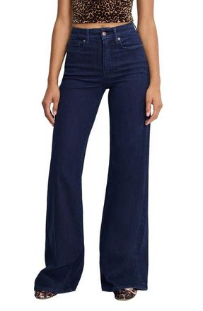 Good American Good Waist High Waist Wide Leg Palazzo Jeans in Indigo1153 at Nordstrom, Size 4