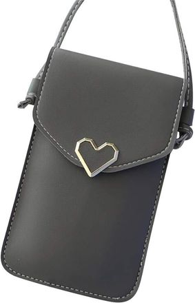 Generic Crossbody Touchable Leather Change Bag Shoulder Bag Bag Wallet Phone Womens Bag Leather Shoulder Bag for Women (Dark Gray, One Size)