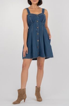 Kut from the Kloth Emiko Sweetheart Neck Denim Minidress in Dark Wash at Nordstrom, Size X-Large