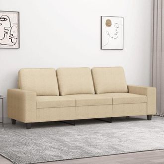 vidaXL Vidaxl - Divano a 3 Posti Crema 180 cm in Tessuto