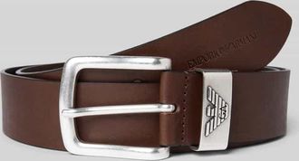 Emporio Armani Ledergürtel mit Label-Prägung in Dunkelbraun, Größe 100