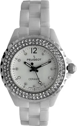 Peugeot Luxury Genuine Ceramic Crystal Watch - 36MM in Silver at Nordstrom
