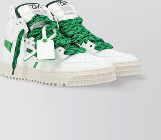 Off-white leather high-top sneakers