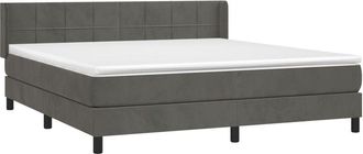 vidaXL Cama Box Spring Con Colch&oacute;n Terciopelo Gris Oscuro 180x200 Cm Vidaxl