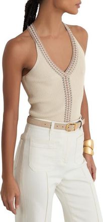Reiss Nora Rib Tank in Neutral at Nordstrom, Size X-Large