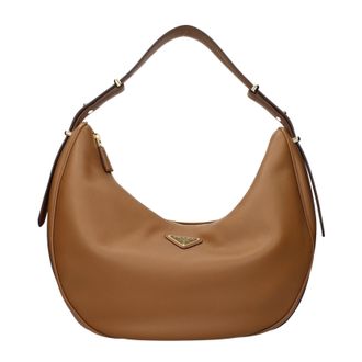 Prada Damess Arqu&eacute; Schoudertas Bruin/Caramel Leer