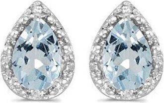 Allurez Pear Stud Earrings 14k in 1.22Ct,aquamarine,white Gold at Nordstrom