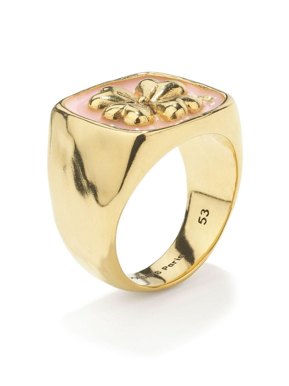 Bague Femme Plaqué Or 18K Acier Inoxydable – Chevalière Soleil Élégante, Bijou Tendance Minimaliste, Cadeau Idéal