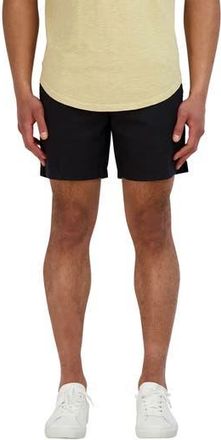 Bloomingdale's Essential Slim Fit Linen & Cotton Shorts in Black at Nordstrom Rack, Size X-Large