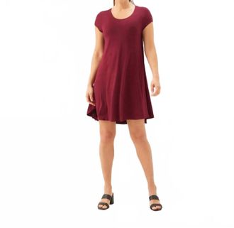 Karen Kane Maggie Trapeze Mini Dress In Burgundy