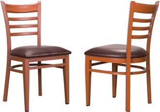 Linon Baxter Metal Side Chair Honey Burdy Set Of 2
