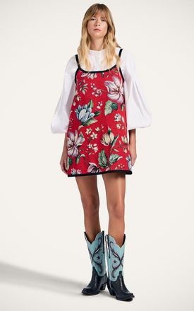 La DoubleJ Sedgewick Dress in Honolulu Jacquard Red at Nordstrom, Size Large