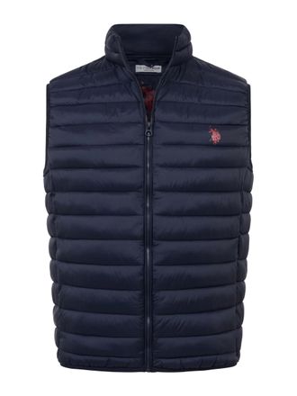 U.S.Polo Association heren bodywarmer - licht & opvouwbaar met opstaande kraag & tasje