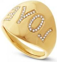 Allurez 0.14ct 14k Yellow Gold Diamond Love Ring