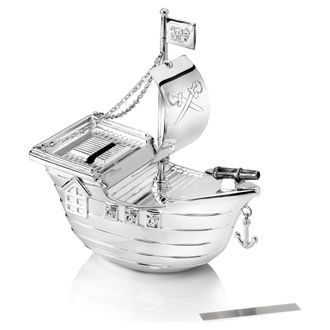 Zilverstad Hucha De Plata Para Ni&ntilde;os, Elegante, Regalo Barco Pirata Tama&ntilde;o: 66x135x150 Mm Sku: Zv6179261