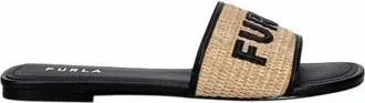 Furla Rubber Sole Natural Leather Lined Flippers