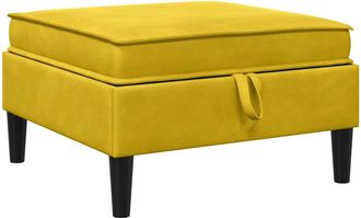 vidaXL Taburete De Sof&aacute; Con Almacenamiento Amarillo Terciopelo Vidaxl