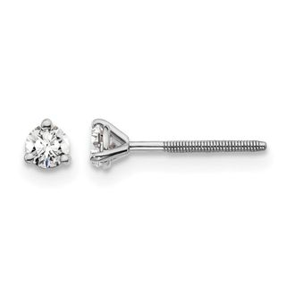 Diamond2Deal 14k Gold 1/5 ct Round Lab Grown Diamond Stud Earrings Screw Back VS Clarity, D-E Color