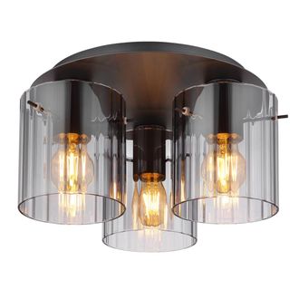 Globo Lighting Plaf&oacute;n - Tulivar - Negro - Vidrio - &Oslash; 37cm - E27