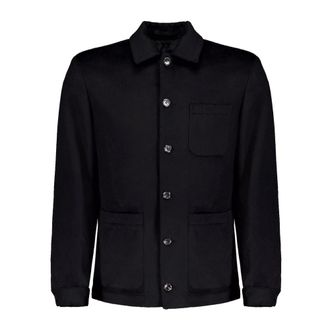 Autore Jacket Overshirt Borg - Heren - Jassen - Zwart - Maat: S Zijde