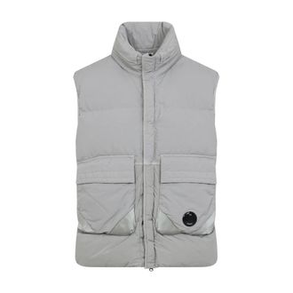 C.P. Company Vests, male, Gray, Size: XL Grey Waistcoat Elevate Style Lightweight