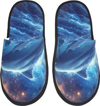 Generic Beautiful Ocean Dolphin Unisex Slippers Slip On Shoes Warm Sliders For Winter Outdoor Indoor M