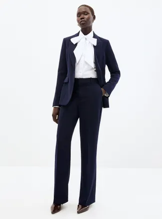 Contemporaine Womens Stretch crepe pant Fit: Semi-flared leg, mid rise