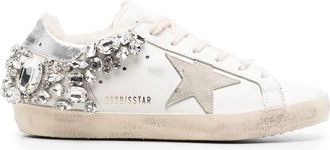 Golden Goose Super-Star embellished low-top sneakers - women - Leather - 37 - White