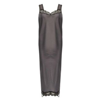 Maison Margiela Mirrored Lace Slip Dress - Dames - Jurken - Grijs - Maat: XS Zijde