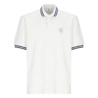 Brunello Cucinelli Brunello Cucinelli, Polo Shirts, male, White, Size: XL Two-button Polo Shirt