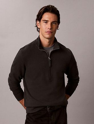 Calvin Klein Sudadera De Felpa De Algod&oacute;n Con Cremallera Parcial