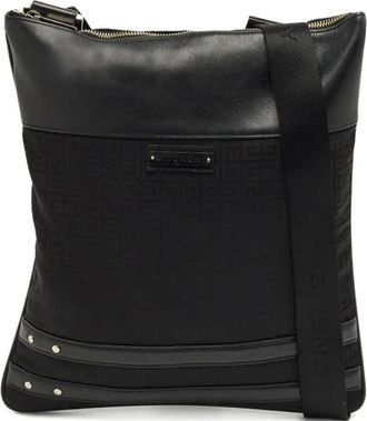 Givenchy Borsa messenger in pelle con monogramma - Nero