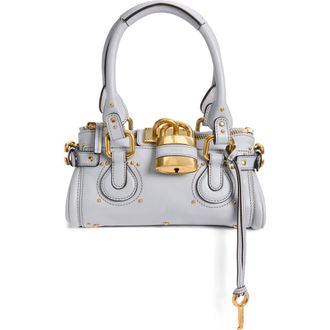 Chlo&eacute; Small Paddington Leather Satchel in Greyish Blue at Nordstrom