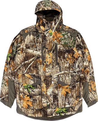 Generic Mens Heavy Weight Hooded Camouflage Jacket, Full-Sleeve, Water-Resistant, for Fishing, Hunting and Shooting (UK, Alpha, XXL, Regular, Regular, RT Edge